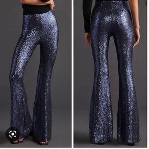 Anthropologie Maeve The Joni Sequin Flare pants